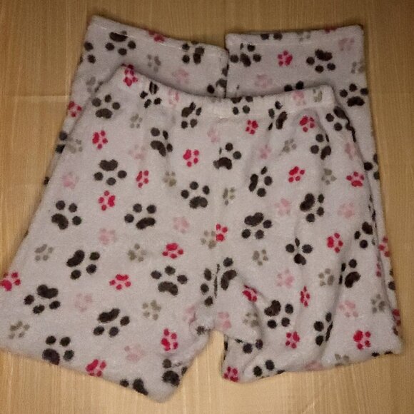 Faded Glory Girls Grey Paw Print Fleece Pants Large - Picture 2 of 6